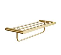 LNNSHX Towel Rails Towel Racks Copper Bathroom Shelf Wall-Mounted Kitchen Storage Rack Towel Rail/Brass/60 * 21Cm (Brass 60 * 21Cm)