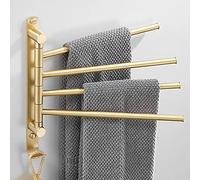 LNNSHX Towel Rails Towel Racks, for Bathroom,Swivel Towel Hanger,Total Brass Towel Bar,Wall Mounted Bathroom Rack,Bathroom Towel Holder/White 4 Bars/a (Black 4 Bars a)