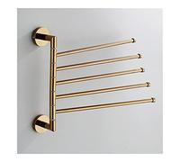 LNNSHX Towel Rails Towel Racks, for Bathroom,Swivel Towel Hangers,Copper Wall Mounted 5 Towel Bars,Bathroom Rack,Bathroom Towel Holder Towel Hanger/Gold and Black/a (Gold a)