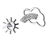 LNNSHX TXCLTS Stud earrings silver 925 women, ladies stud earrings, delicate fashion asymmetric cloud sun 925 sterling silver stud earrings elegant silver stud earrings jewelry for your women girls