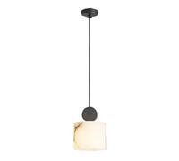 LNNSHX White Marble Lampshade Pendant Light with E12/E14 Brass Base Lamp Single Heads Kitchen Island Decorative Hanging