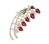 LNNSHX Women Brooch Pins Beetle Bud Brooches Ladybug Ladybug on Branch White Pink Flower Leaves Pins Enamel Plant Brooch Jewelry for Women Fashion Brooches