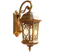 LNNSNE Appliques murales, Décoration Lantern Retro Country Industry Wall Light IP65 Lampe murale extérieure étanche épargnante for la villa Garden Murs Patio Lumière(Brass)