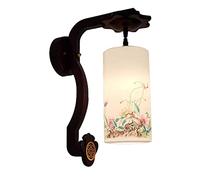 LNNSNE Appliques murales, Lumière murale peinture chinoise, Jingdezhen V-Intage Ceramics Gnonce Wood Art Scarving Wall Light, for entrée, salle à manger, chambre de filles, halto, sal
