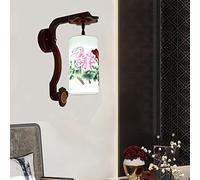 LNNSNE Appliques murales, Lumière murale peinture chinoise, Jingdezhen V-Intage Ceramics Gnonce Wood Art Scarving Wall Light, for entrée, salle à manger, chambre de filles, halto, sal
