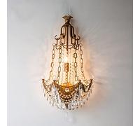 LNNSNE Appliques murales, murale américaine, Crimal Palace Crown Retro Appiculture Lumière, Old Copper Color Long Wall Fil Warm Light, for chambre, entrée, à manger, salle des filles, f