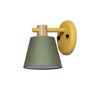 LNNSNE Appliques murales, Nordic Wood Art Wall Lampe Macarons Feuille murale for la chambre à coucher deche Salle de bain Moderne Miroir Headlight Main Spray Peinture Antirâtisser Accueil Écla