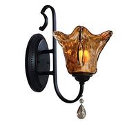 LNNSNE Appliques murales Sconces Wall Lamp，Country Wrought Crystal Chandelier Living Dining Villa Club Hotel Engineering Lamps， * 37cm, Iron and Glass Reading Lamp Room Ligh