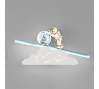 LNNSNE Cartoon Astronaut Wall Lamp, 12W Ultra Thin Metal with Acrylic(Left,Warm Light)