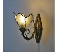 LNNSNE Lamp V-intage Stained Glass Light in Flower Shape Antique Lantern Single Wall Sconces Bright (Pink)
