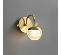 LNNSNE Mid Century Lamp Indoor Antique Brass Wall Light Fixture Acrylic Globe Shade with Bedroom Bedside House Living Room Home Hallway Chandelier