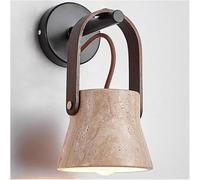 LNNSNE & Natural Yellow Travertine Lights Japanese Style Sconces Creative New Warm Healing Indoor Lamps, Wall for Bedroom Dining Room Living