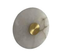 LNNSNE Spain Natural Marble Wall Lamps Round Sconces White Texture Warm Light Bedroom Bedside for Corridor Study Room Aisle Bar Kitchen(25 * 25cm)