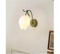 LNNSNE Wall French Cream Style Romantic Lily of The Valley Flower Girl's Bedroom Bedside American Retro Atmosphere Lamp (Green)
