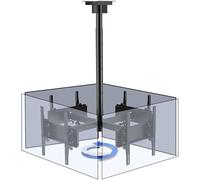 LNNW Ceiling TV Mount - Four Sided Ceiling TV Mount Bracket, 4 Movement Flat/Curved Screen Bracket, Telescopic Height Adjustment TV Wall Bracket