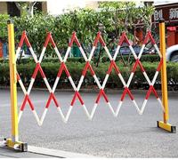 LNNW Retractable Barricade, Folding Industrial Mobile Safety Barricade Pedestrian Barricade Traffic Guardrail Barricade Expandable Metal Barricade (Size : 1.2 * 5m)