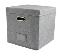 LNNXSZ Collapsible Storage Box Foldable Organizer Large Capacity Vinyl Record Storage Box with Lid Cotton Linen Home Closet(Grey)
