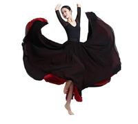 LNNXSZ Long Dance Practice Skirt 540/630 Degree Classical Dance Skirt Women Double-Side Chiffon Big Swing Skirt Belly Dance Costume Stage Performance Skirts(Color-3,80CM_630 DEGREE)