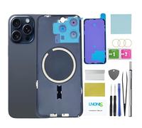 LNONLS 15 Pro Max Back Glass Replacement for iPhone 15 Pro Max Rear Back Cover Glass Waterproof and Camera Lens+Professional Repair Tool Kit (Blue Titanium)