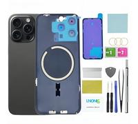 LNONLS 15 Pro Max Back Glass Replacement for iPhone 15 Pro Max Rear Back Cover Glass Waterproofand Camera Lens+Professional Repair Tool Kit (Black Titanium)