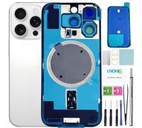 LNONLS 16 Pro Back Glass Replacement for iPhone 16 Pro Rear Back Cover Glass Waterproof and Camera Lens+Professional Repair Tool Kit (White Titanium)