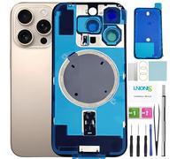 LNONLS 16 Pro Back Glass Replacement for iPhone 16 Pro Rear Back Cover Glass Waterproof and Camera Lens+Professional Repair Tool Kit (Desert Titanium)