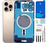 LNONLS 16 Pro Max Back Glass Replacement for iPhone 16 Pro Max Rear Back Cover Glass Waterproof and Camera Lens+Professional Repair Tool Kit (Desert Titanium)