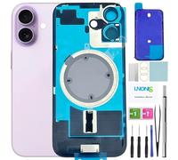 LNONLS 17 Back Glass Replacement for iPhone 17 Rear Back Cover Glass with Frame Magesafe Waterproof Professional Repair Tool Kit (Lavender)