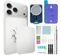 LNONLS 17 Pro Max Back Glass Replacement for iPhone 17 Pro Max Rear Back Cover Glass with Magesafe Waterproof Professional Repair Tool Kit (Silver)