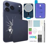 LNONLS 17 Pro Max Back Glass Replacement for iPhone 17 Pro Max Rear Back Cover Glass with Magesafe Waterproof Professional Repair Tool Kit (Deep Blue)