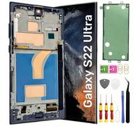 LNONLS Galaxy S22 Ultra 5G LCD Display Screen Assembly Replacement for Samsung Galaxy S22 Ultra Touch Digitizer Screen with Frame Toolkits S908U S908A US Version Black(Fingerprint is not Supported)