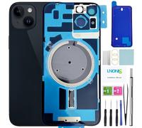 LNONLS iPhone 14 Replacement Back Glass with Waterproof Frame and Camera Lens + Professional Repair Tool Kit (Midnight)