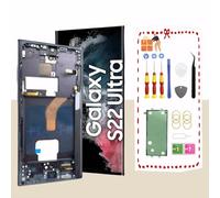 LNONLS OLED for Samsung Galaxy S22 Ultra 5G LCD Display Screen Assembly Replacement for Samsung S22 Ultra Touch Digitizer Screen with Frame Toolkits S908U S908A US Version Black
