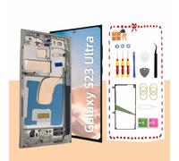 LNONLS OLED for Samsung Galaxy S23 Ultra 5G LCD Display Screen Assembly Replacement for Samsung S23 Ultra Touch Digitizer Screen with Frame Toolkits S918U S918A US Version (Silver)