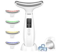 Lnopever Electric Double Chin Reducer for Women LED Face Massager with 6 Modes, Cooling＆ 45°C Heat, EMS Facial Massager Anti-Wrinkle Massage Double Chin Machine Face Lifting Device with 4 LED Lights