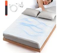 Lnopever Grounding Bed Sheet Earthing UK, Grounding Sheets 10% Silver Fiber 90% Organic Cotton for Better Sleep & Stress Relief, Natural Wellness Earthing Sheet with UK Plug Cord (White, 193x203cm)