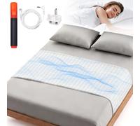 Lnopever Grounding Bed Sheet Earthing UK, Grounding Sheets 10% Silver Fiber 90% Organic Cotton for Better Sleep & Stress Relief, Natural Wellness Earthing Sheet with UK Plug & Cord (White, 60x260cm)