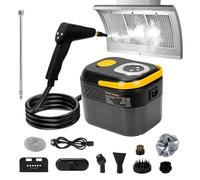 Lnopever Steam Cleaner, Handheld Steam Cleaner with 1.7L Tank, 6 Levels Adjustable Handle, Pressure Temperature Steam Cleaning Machine with 8 Brush HeadsSteam Cleaner for Home, Car, Furniture