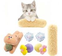 LNOVANT 6-Piece Cat Toys Variety Pack for Indoor Cats with Catnip, Crinkle & Chew Toys | Interactive Balls, Pillow & Plush for Self-Play, Interactive Exercise, Dental Care