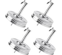 LNQ LUNIQI 4-Piece Stainless Steel Mason Jar Pourer Lids, Silver, Odor-Free, Dishwasher Safe, Compatible with Standard Mason Jars, Ideal for Oil, Vinegar, Syrup, Liquor, Honey, Wine, and More