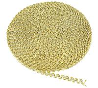 LNQ LUNIQI 6 mm Gold Trim for Sewing, 10 Rolls Braided Gimp Trim Decorative Fabric Tape, S Type Gold Braid Braid Decorative Trim for DIY Crafts, Home Decoration, Curtain Padding