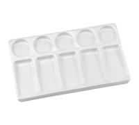 LNQ LUNIQI Ceramic Paint Palette, 10-Well Porcelain Artist Palette, White, Rectangular, 10-Hole