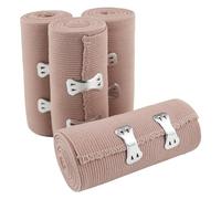 LNQ LUNIQI Elastic Compression Bandage Wrap with Clips, 4 Rolls Medical Wrapping Bandage Reusable for Ankles Wrists Ankles Legs, 136 x 9.5 cm