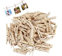 LNQ LUNIQI Small Wooden Clips for Photos, 100 Pcs Clothespins Wooden Decoration Sustainable Birch Wood Clothespins for Crafts Wedding Creative Projects, 4.5 cm