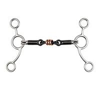 LNQ LUNIQI Stainless Horse Snaffle, Western All Purpose Ring Horse Snaffle Black Steel Double Jointed Mouth Snaffle Bit Wire Wrapped Mouth for Training Equestrian Equipment