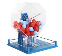 LNQKJXIIA Acrylic Bingo Cage Machine Holds 100 Lottery Balls for Large Group Party Games & Raffles(Blu)