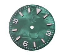 LNQKJXIIA Luminous Blue Green Dial Watch for NH35 NH36 Movement, 29mm, Silver/Black/Orange