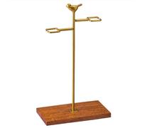 LNQKJXIIA Solid Wood Wine Glass Rack, Upside-Down Hanging Display Stand for Cabinets, Living Room Dish Racks(Gold)