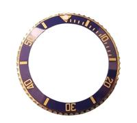 LNQKJXIIA Steel Bezel with Black Green Ceramic Insert for 40mm Case, Compatible with 116610 Watch Accessories(Purple Gold)