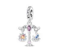 LNQOBU 925 Sterling Silver Charms for Bracelets Necklaces,5A Cubic Zirconias Evil Eye Dangle Beads Charms Jewelry Gift for Women (With one Spacer Beads Charms)